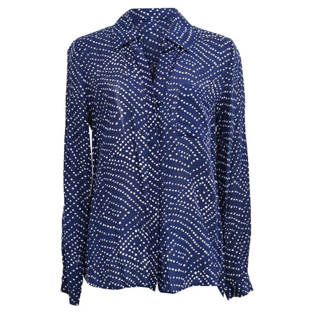 Diane von Furstenberg Lorelei Printed Shirt in Blue Silk